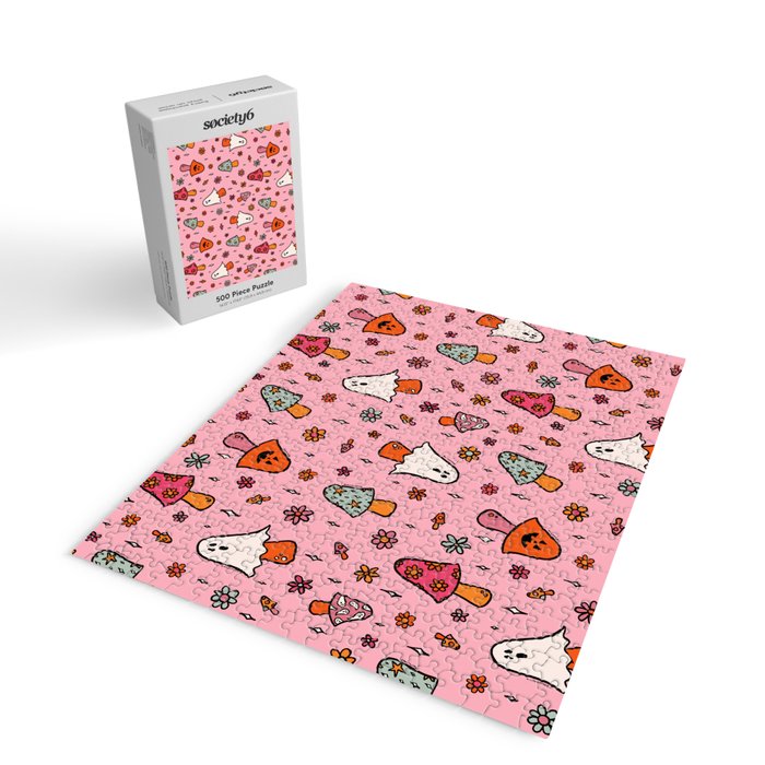 Spooky Mushroom Print Jigsaw Puzzle Gallery Image 2