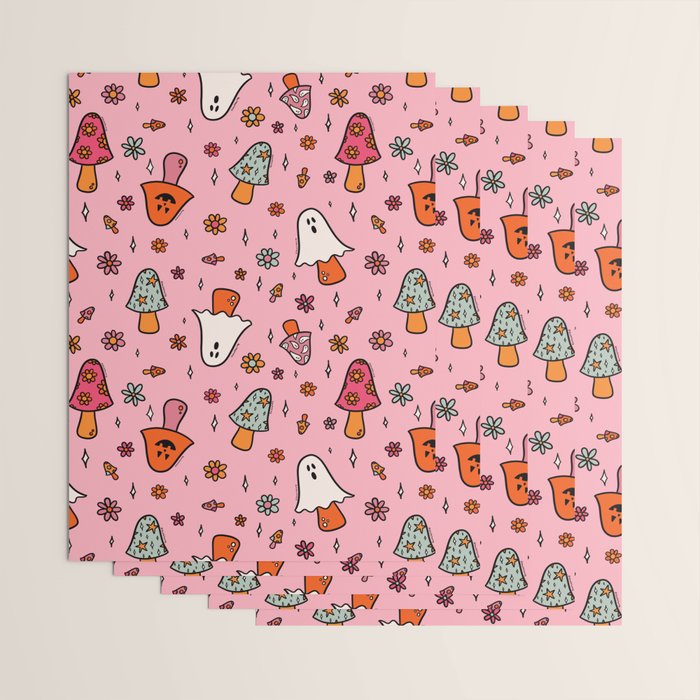 Spooky Mushroom Print Wrapping Paper Gallery Image 3