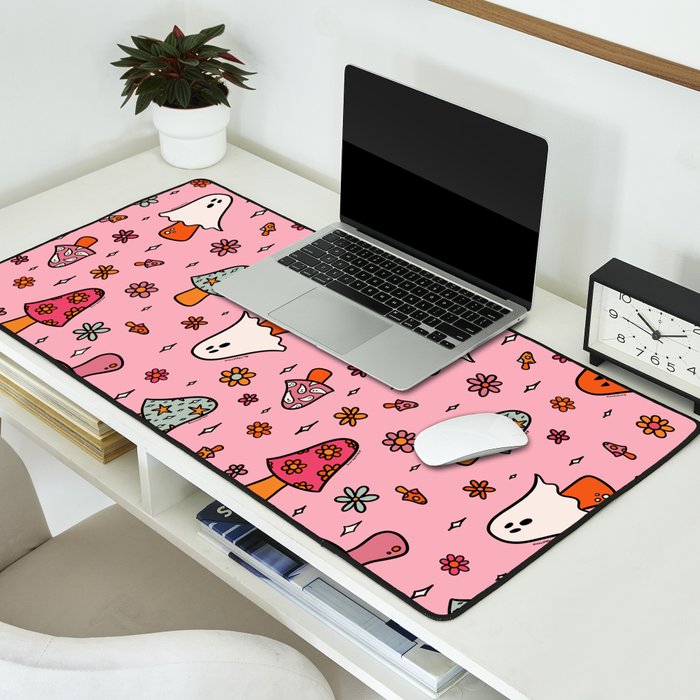 Spooky Mushroom Print Desk Mat Gallery Image 2