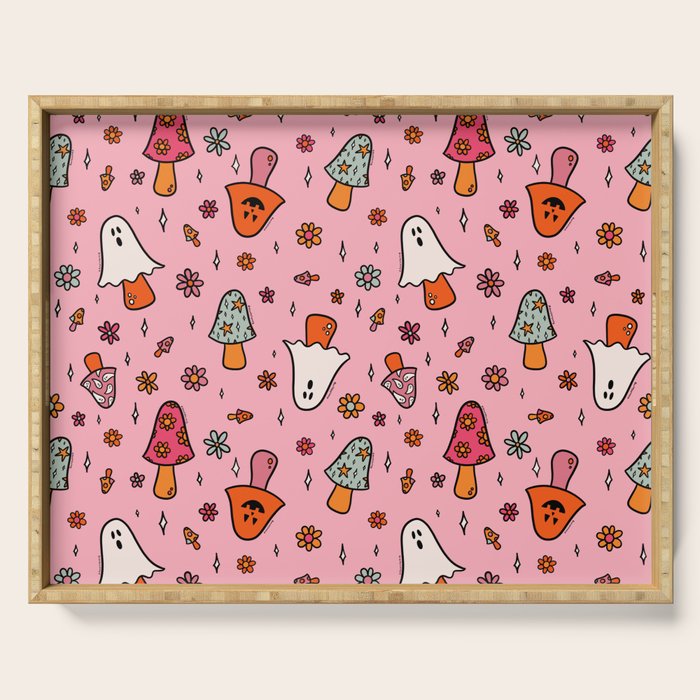 Spooky Mushroom Print Serving Tray Gallery Image 1
