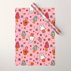 Spooky Mushroom Print Wrapping Paper Gallery Image 1