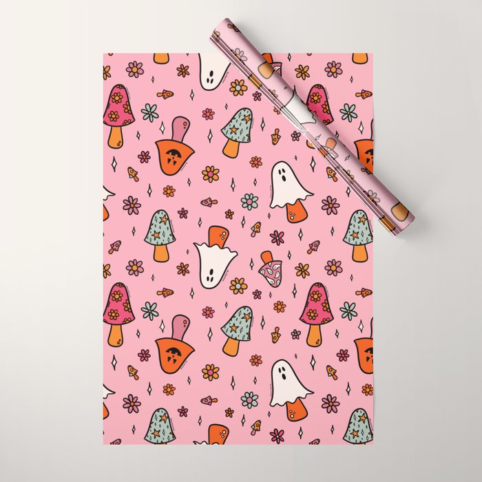 Spooky Mushroom Print Wrapping Paper Gallery Image 1