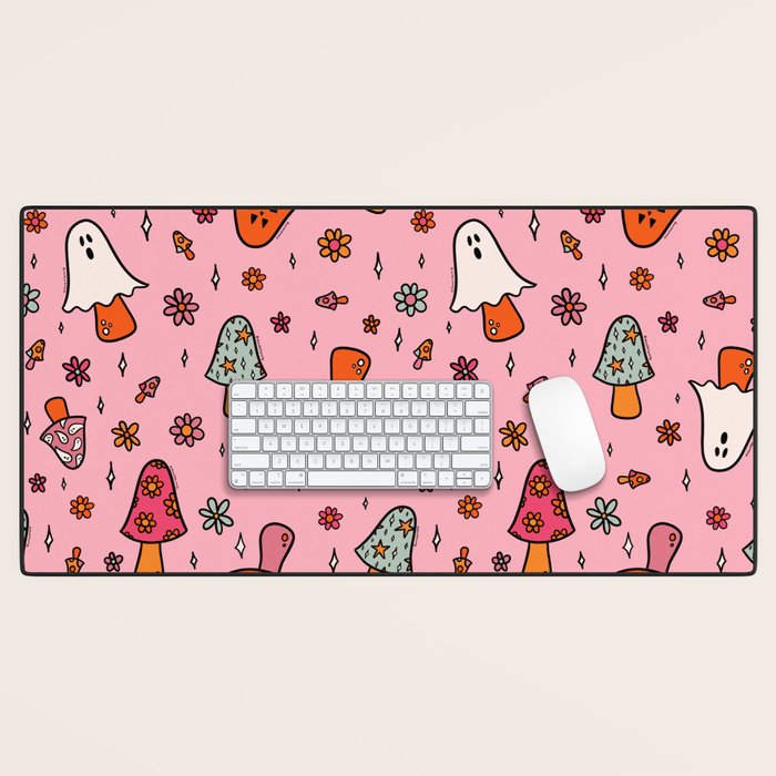 Spooky Mushroom Print Desk Mat Gallery Image 1
