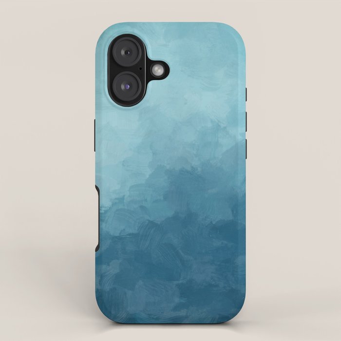 Underwater Bliss - Aqua Blue Turquoise Navy Sea Deep Ocean Minimal Abstract Nature Painting Art iPhone Case Gallery Image 1