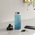 Underwater Bliss - Aqua Blue Turquoise Navy Sea Deep Ocean Minimal Abstract Nature Painting Art Water Bottle Gallery Image 4