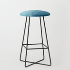 Underwater Bliss - Aqua Blue Turquoise Navy Sea Deep Ocean Minimal Abstract Nature Painting Art Stool Gallery Image 1
