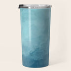 Underwater Bliss - Aqua Blue Turquoise Navy Sea Deep Ocean Minimal Abstract Nature Painting Art Travel Mug Gallery Image 3