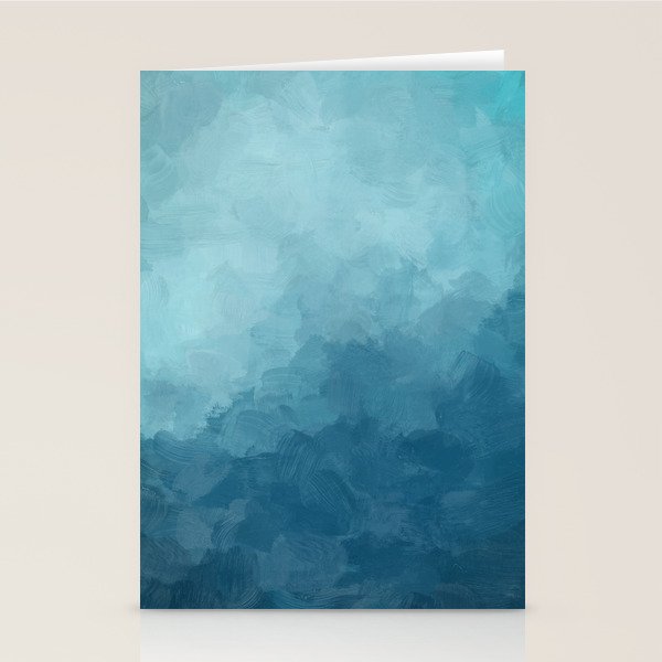 Underwater Bliss - Aqua Blue Turquoise Navy Sea Deep Ocean Minimal Abstract Nature Painting Art Stationery Card Gallery Image 2