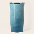 Underwater Bliss - Aqua Blue Turquoise Navy Sea Deep Ocean Minimal Abstract Nature Painting Art Travel Mug Gallery Image 1
