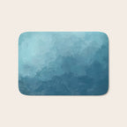 Underwater Bliss - Aqua Blue Turquoise Navy Sea Deep Ocean Minimal Abstract Nature Painting Art Bath Mat Gallery Image 1