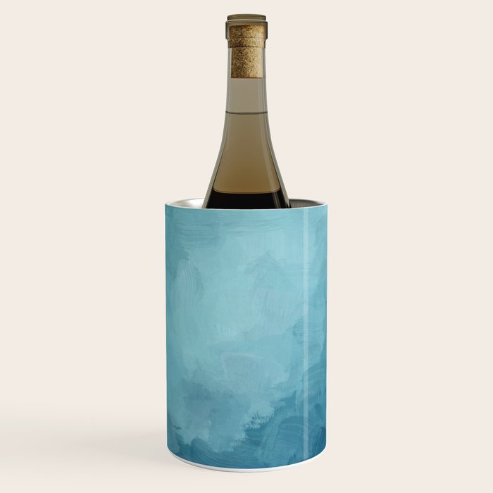 Underwater Bliss - Aqua Blue Turquoise Navy Sea Deep Ocean Minimal Abstract Nature Painting Art Wine Chiller Gallery Image 2