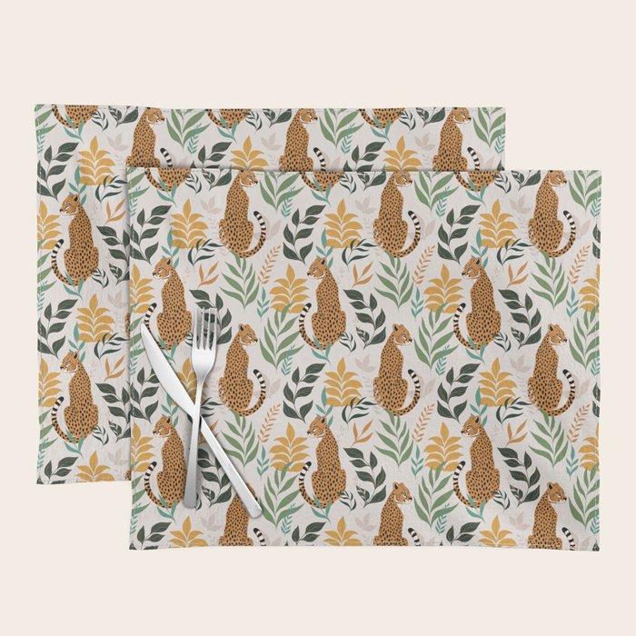 Spring Cheetah Pattern I - Green and Yellow Placemat Gallery Image 1