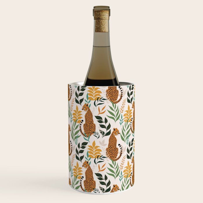 Spring Cheetah Pattern I - Green and Yellow Wine Chiller Gallery Image 1