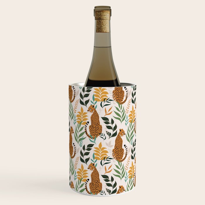 Spring Cheetah Pattern I - Green and Yellow Wine Chiller Gallery Image 3