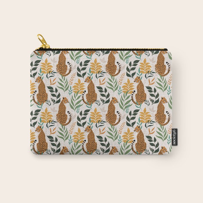 Spring Cheetah Pattern I - Green and Yellow Carry All Pouch Gallery Image 1