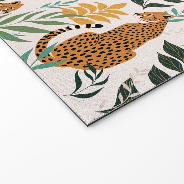 Spring Cheetah Pattern I - Green and Yellow Welcome Mat Gallery Image 2