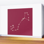 Scorpio Zodiac Star Constellation Line Art Pink Wall Mural Gallery Image 2
