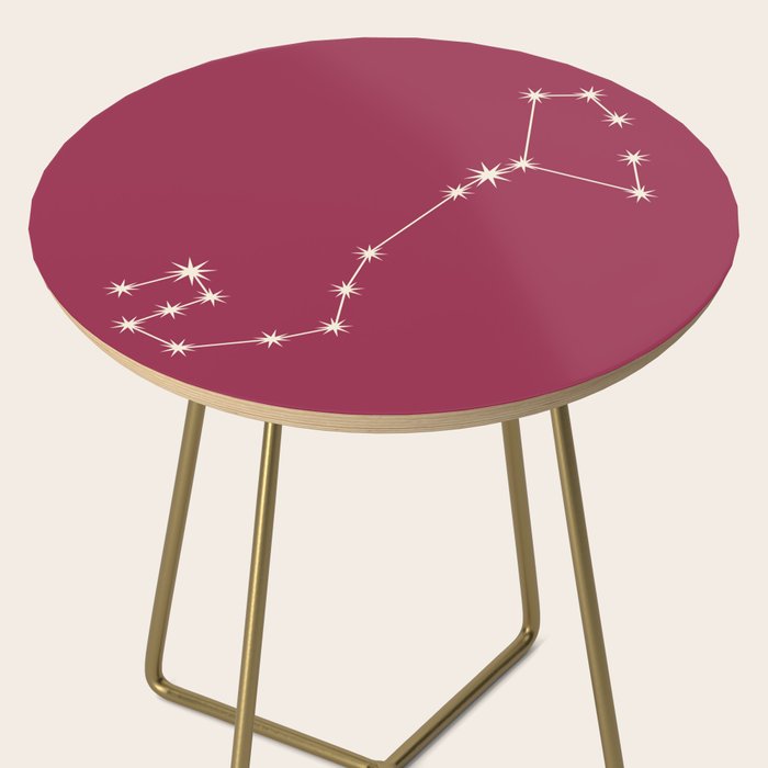 Scorpio Zodiac Star Constellation Line Art Pink Side Table Gallery Image 2