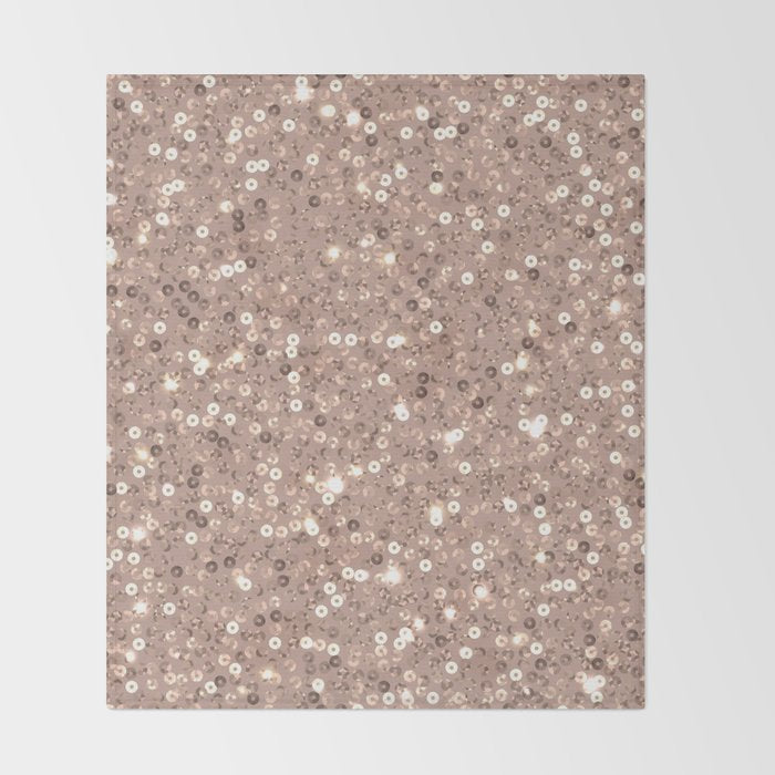 Rose Gold Glitter Sequin Throw Blanket Gallery Image 2