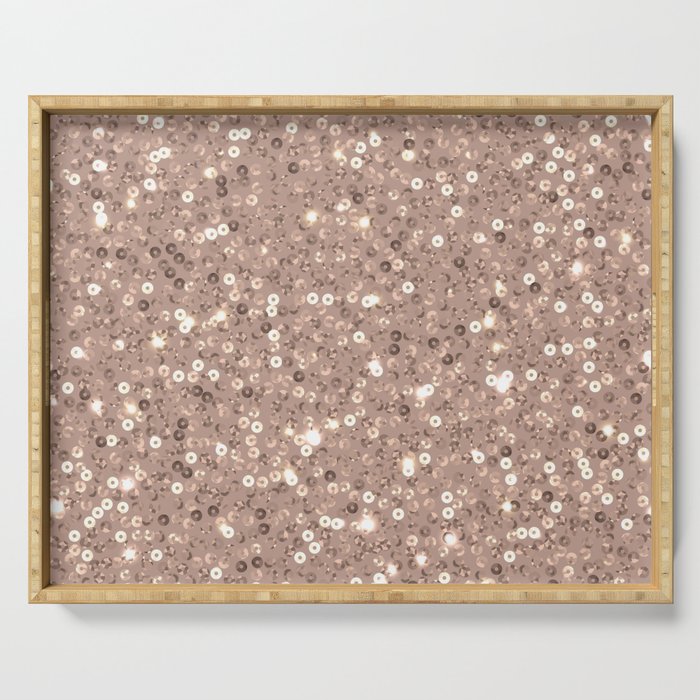 Rose Gold Glitter Sequin Serving Tray Gallery Image 1