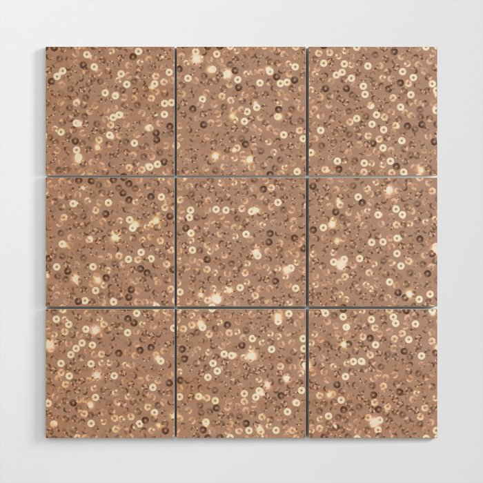Rose Gold Glitter Sequin Wood Wall Art Gallery Image 1