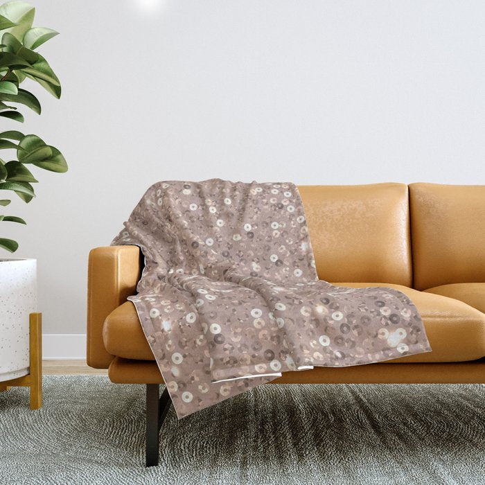 Rose Gold Glitter Sequin Throw Blanket Gallery Image 1