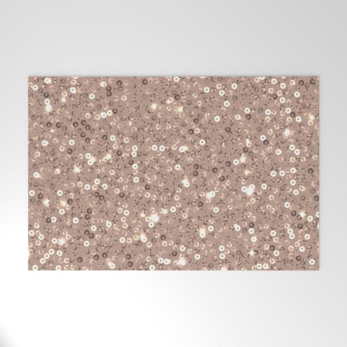 Rose Gold Glitter Sequin Welcome Mat Gallery Image 1