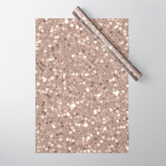 Rose Gold Glitter Sequin Wrapping Paper Gallery Image 1