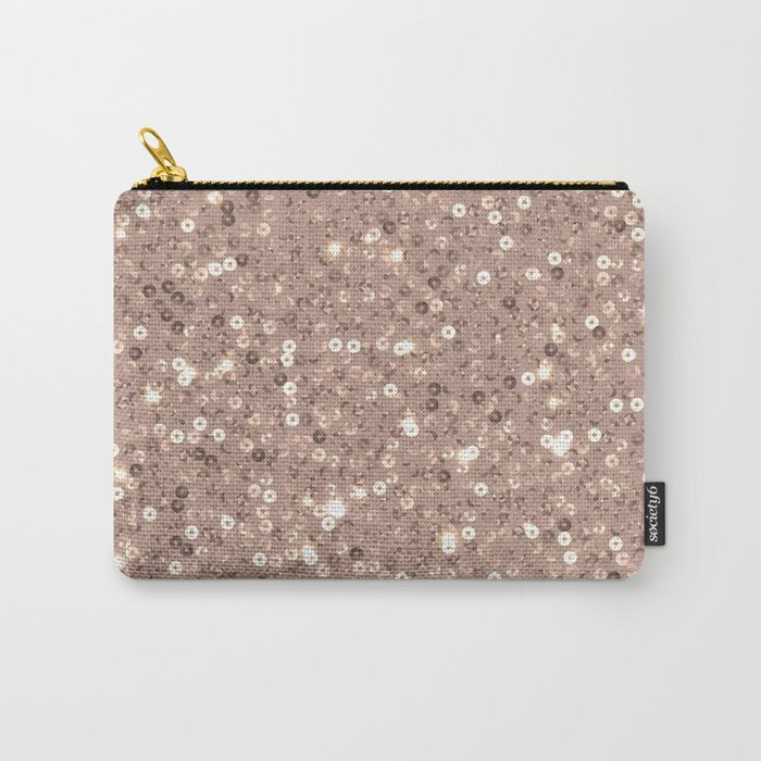 Rose Gold Glitter Sequin Carry All Pouch Gallery Image 1