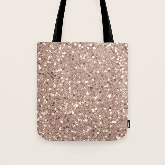 Rose Gold Glitter Sequin Tote Bag Gallery Image 1