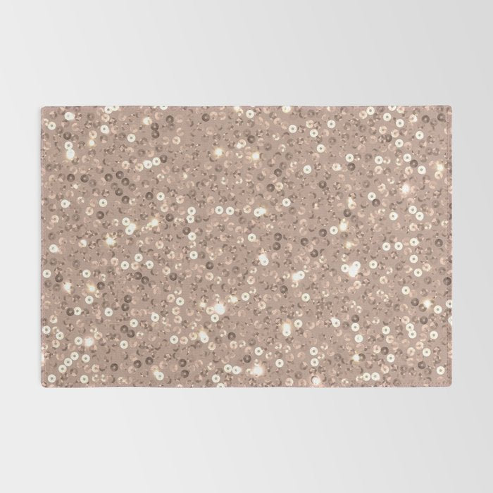 Rose Gold Glitter Sequin Rug Gallery Image 2