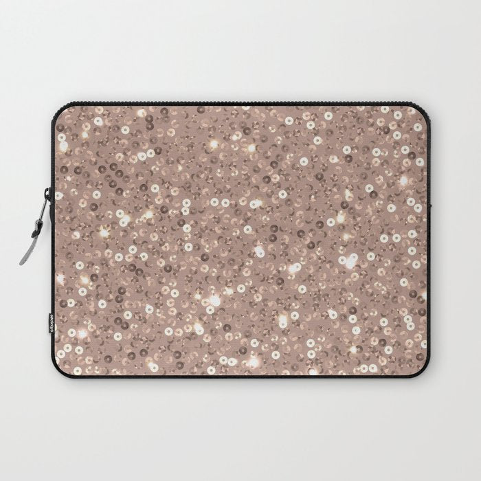 Rose Gold Glitter Sequin Laptop Sleeve Gallery Image 1