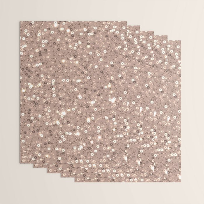 Rose Gold Glitter Sequin Wrapping Paper Gallery Image 3