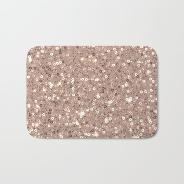 Rose Gold Glitter Sequin Bath Mat Gallery Image 1
