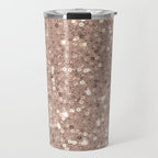 Rose Gold Glitter Sequin Travel Mug Gallery Image 1