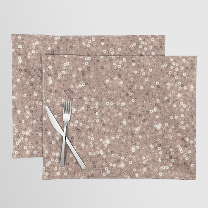 Rose Gold Glitter Sequin Placemat Gallery Image 1