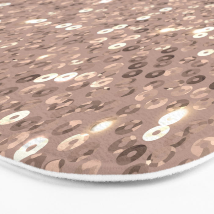 Rose Gold Glitter Sequin Bath Mat Gallery Image 3