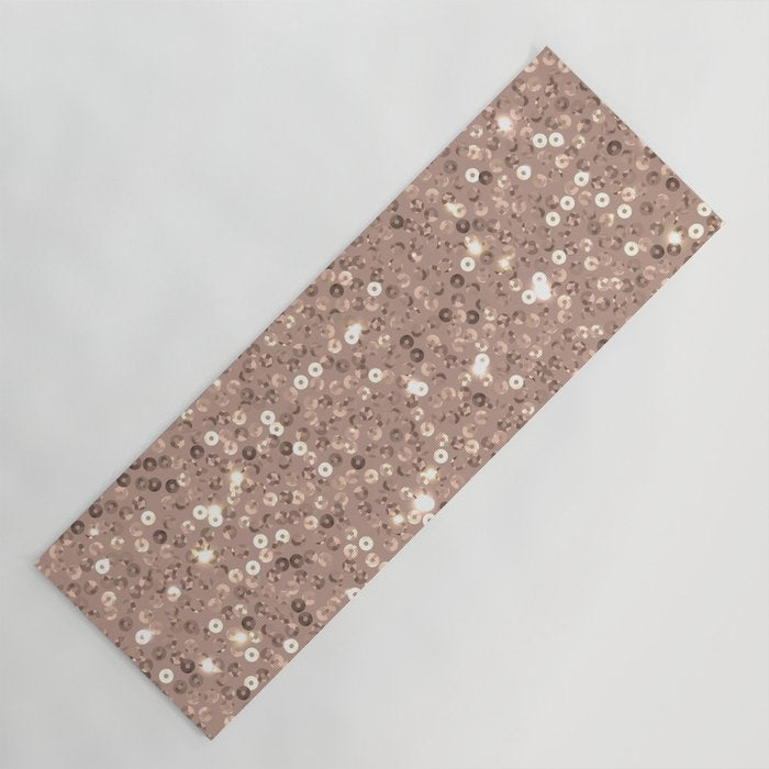 Rose Gold Glitter Sequin Yoga Mat Gallery Image 1