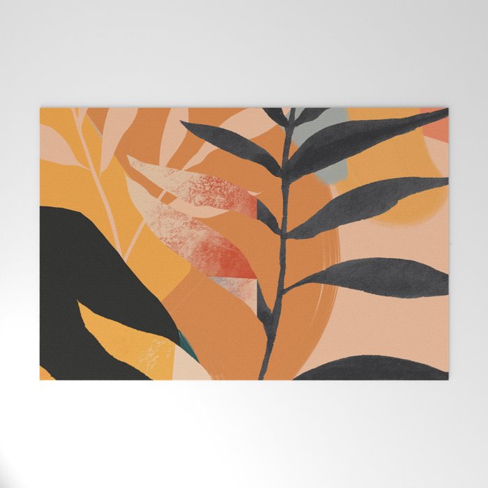 Abstract Art Tropical Leaves 108 Welcome Mat Gallery Image 1