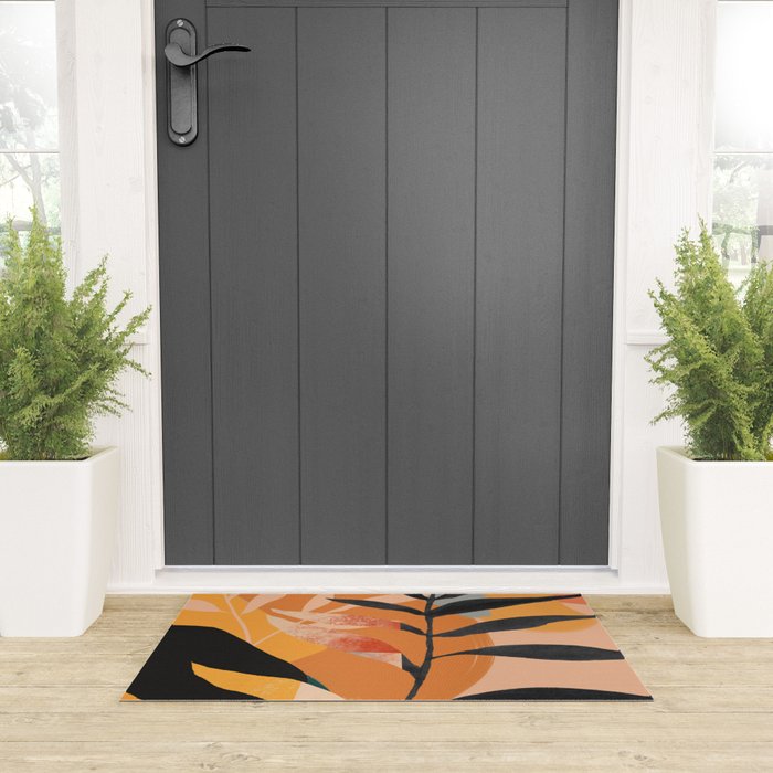 Abstract Art Tropical Leaves 108 Welcome Mat Gallery Image 3