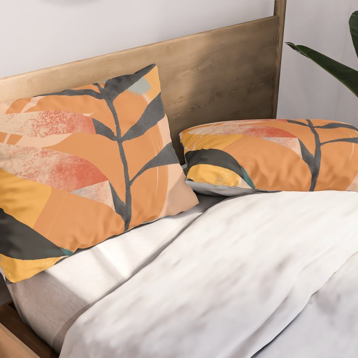 Abstract Art Tropical Leaves 108 Pillow Sham Gallery Image 2
