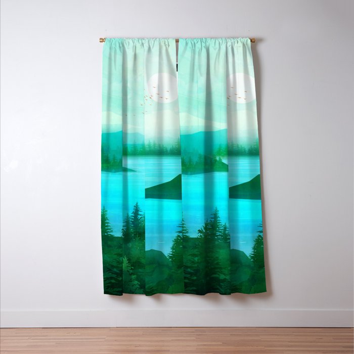 Lake Morning Window Curtain Gallery Image 3