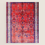 Antique Tabriz Persian Rug Print With Red Field Jigsaw Puzzle Gallery Image 1
