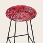 Antique Tabriz Persian Rug Print With Red Field Stool Gallery Image 2