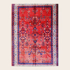 Antique Tabriz Persian Rug Print With Red Field Poster Gallery Image 4
