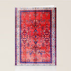Antique Tabriz Persian Rug Print With Red Field Stationery Card Gallery Image 2