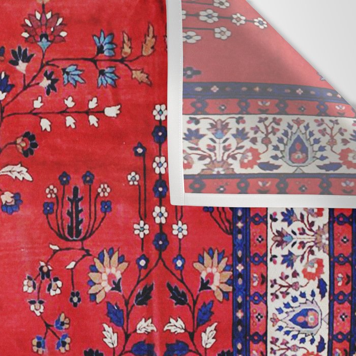 Antique Tabriz Persian Rug Print With Red Field Wall Tapestry Gallery Image 3