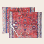 Antique Tabriz Persian Rug Print With Red Field Placemat Gallery Image 1