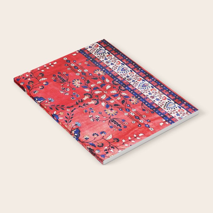Antique Tabriz Persian Rug Print With Red Field Notebook Gallery Image 2