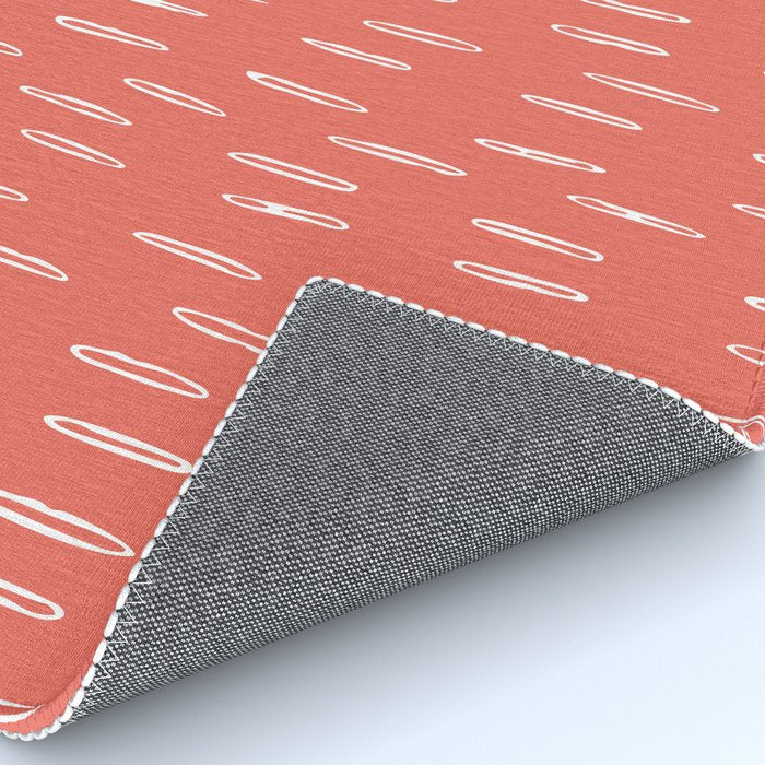 Boho, Raindrop, Mudcloth, Coral Rug Gallery Image 4